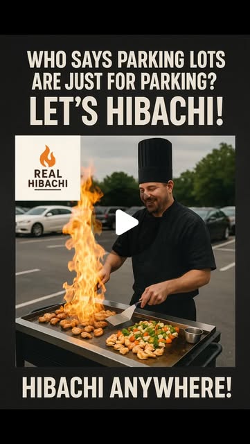 Chef preparing hibachi meal at home service